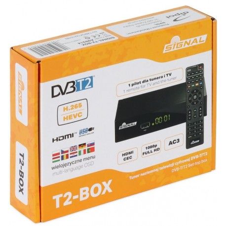 Tuner DVB-T2/HEVC SIGNAL T-2 BOX H.265